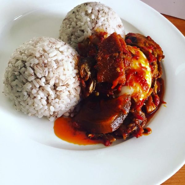 Ofada rice & sauce